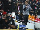 Liverpoolský trenér Jürgen Klopp se raduje během semifinále Ligy mistrů proti...