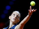 Česká tenistka Karolína Plíšková ve finále turnaje ve Stuttgartu.