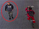 Zábr z kamery zachycující hledaného zlodje z dvojice, která kradla v...