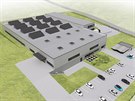 Vizualizace nové továrny Pepperl+Fuchs v průmyslové zóně Krkonošská v Trutnově