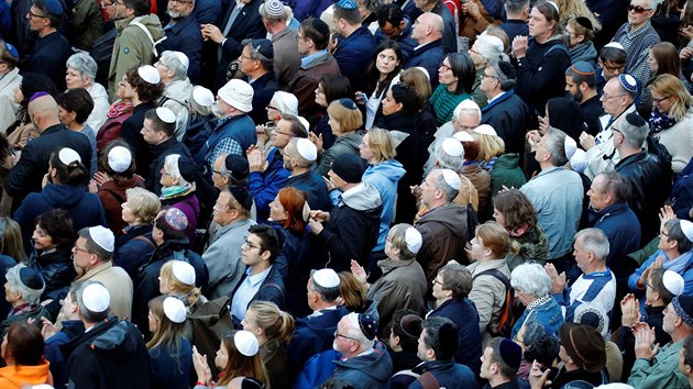 Demonstrace proti antisemitismu v Berln (25. dubna 2018)