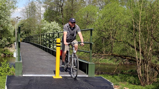 Opravená lávka pro cyklisty v Mostově na cyklostezce Cheb - Karlovy Vary.