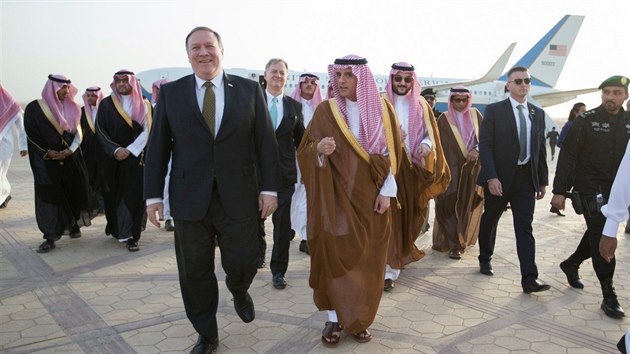 Americký ministr zahraničí Mike Pompeo navštívil Saúdskou Arábii. (28. dubna 2018)