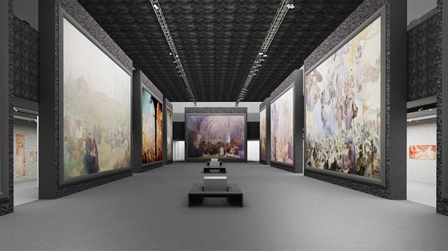 Vizualizace přibližuje, jak bude vypadat výstava Slovanské epopeje na brněnském výstavišti.