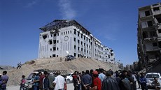 Rozbombardované domy ve městě Dúma, které syrská armáda dobyla na islamistech z...
