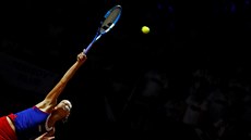 Karolína Plíková slaví jeden z eských úspch ve Fed Cupu. 