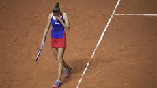 Tenistka Karolína Plíková první mebol k postupu do finále Fed Cupu nevyuila....