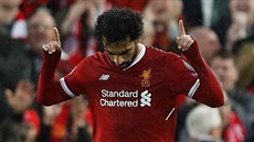 Liverpoolský útočník Mohamed Salah (ne)slaví gól v semifinále Ligy mistrů proti...