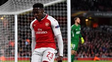 Anglický útoník Danny Welbeck z Arsenalu bhem úvodního semifinále Evropského...