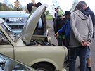 Majitelé trabant mli dostaveníko v Binech na Klatovsku. (28. 4. 2018)