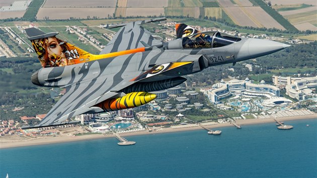 Pilot Ivo Kardo s Gripenem bhem Eurasia Airshow v Turecku