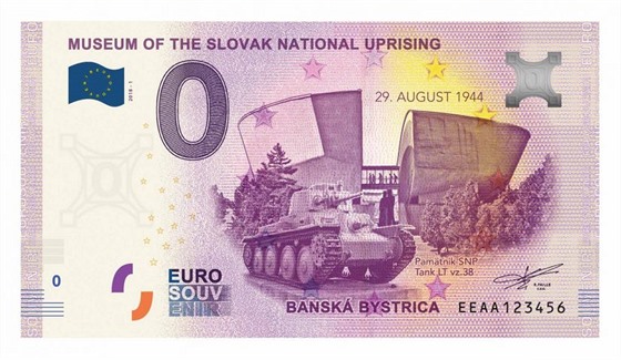 Do prodeje jde nová suvenýrová bankovka v hodnotě nula euro s vyobrazením...
