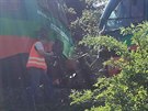U obce M��� se srazily dva osobn� vlaky. (3. kv�tna 2018)