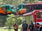U obce Mí se srazily dva osobní vlaky. (3. kvtna 2018)