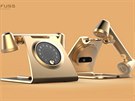 Futuristický koncept retro stolního telefonu Dreyfuss prmyslového designéra...