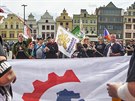 Na plzeském námstí Republiky uspoádali Národní 1. máj mimoparlamentní...
