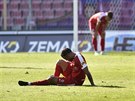 Brnntí fotbalisté (zprava) Tomá Pilík, Konstantin Bazeljuk, Antonín Rsek a...