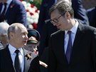Ruský prezident Vladimir Putin hovoí se svým srbským protjkem Aleksandarem...