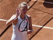 Petra Kvitov slav postup do tvrtfinle na Prague Open.