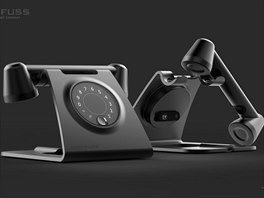 Futuristický koncept retro stolního telefonu Dreyfuss průmyslového designéra...