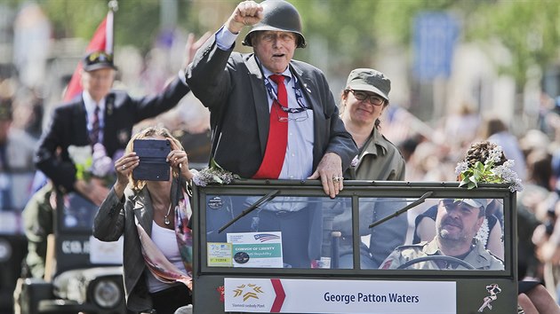 Vnuk generla Pattona George Patton Waters na oslavch osvobozen Plzn americkou armdou (5. 5. 2018).