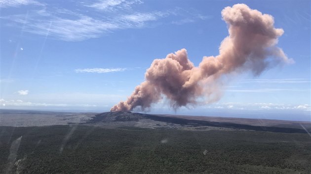 Havajská sopka Kilauea (3. května 2018)