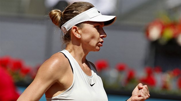 Rumunsk tenistka Simona Halepov v osmifinle turnaje v Madridu