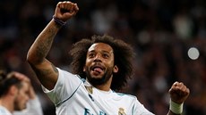 ZP�T VE FINÁLE. Brazilský obránce Realu Madrid Marcelo slaví t�etí postup do...