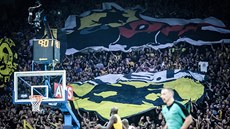 Fanouci AEK Atény bhem finále Ligy mistr