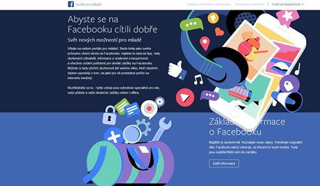 Facebook pestavil stránku pro mladé, radí o online aktivitách.