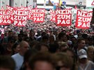 Mnichov. Demonstrace proti novému policejnímu zákonu bavorské vlády (10. kvtna...