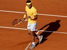 Rafael Nadal se raduje z vítzného úderu na turnaji v ím.