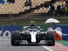 Valtteri Bottas z Mercedesu na trati Velké ceny panlska