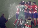 Fotbalisté Atlétika Madrid se radují po vítzném finále Evropské ligy,...