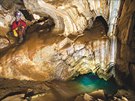 Podzemní jeskyn v Krkonoích.