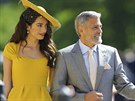 George Clooney a jeho manelka Amal na svatb prince Harryho a Meghan Markle...