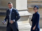 Victoria Beckhamová a David Beckham na svatb prince Harryho a Meghan Markle...