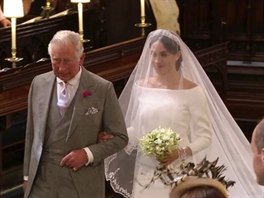 Princ Charles a vyvolená jeho syna, prince Harryho, nevsta Meghan Markle na...