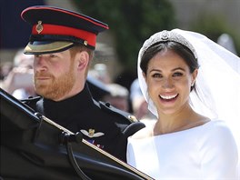 Princ Harry a Meghan Markle na cest z kaple svatho Ji na hrad Windsor 19....