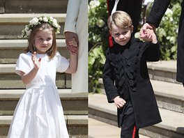 Princezna Charlotte a princ George na svatb prince Harryho a Meghan Markle...