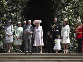 Královská rodina na svatb prince Harryho a Meghan Markle (Windsor, 19. kvtna...