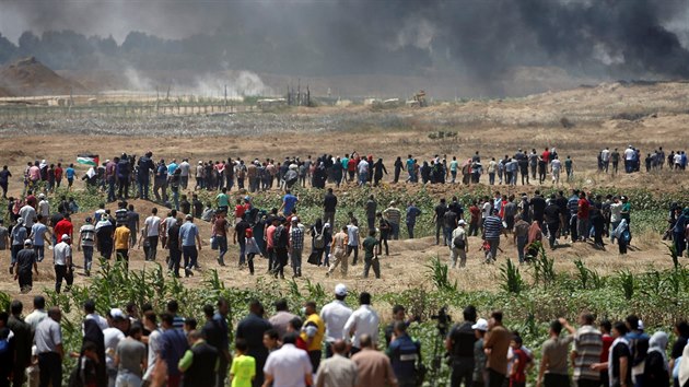 Palestinsk protesty na hranicch Gazy (14. kvtna 2018)