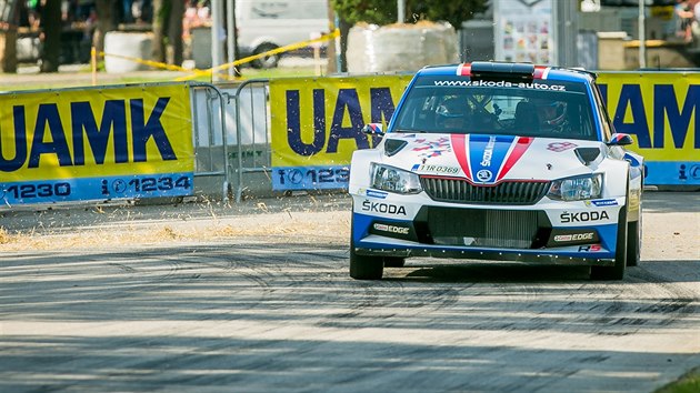 Rallye esk Krumlov. Na snmku je posdka Kopeck/Dresler se kodou Fabi R5.