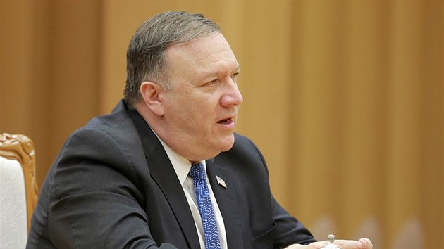 Americk ministr zahrani Mike Pompeo pi jednn v Pchjongjangu (9.5.2018)