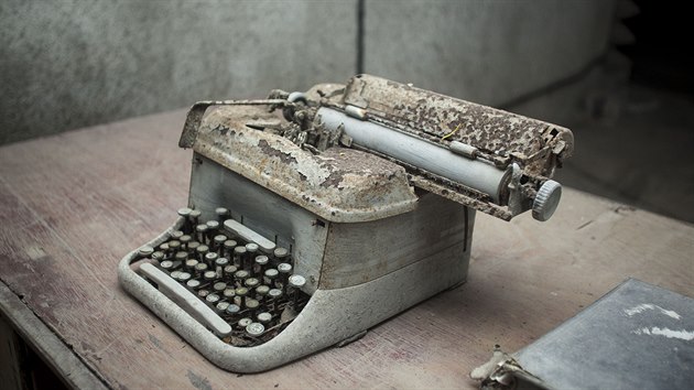 Ještě původní psací stroj v tunelu Malinta