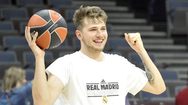 Luka Doni na trninku Realu Madrid ped semifinle Euroligy.