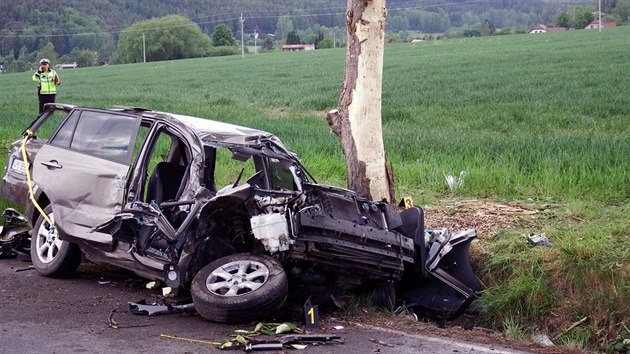 Pi tvrten dopravn nehod na Rokycansku se zranil idi toyoty. Pi pedjdn jinho vozidla narazil do stromu.