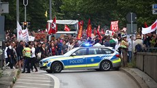 Mnichov. Demonstrace proti novému policejnímu zákonu bavorské vlády (10. kvtna...