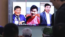 Severní Korea propustila tři zadržované Američany: zleva: Kim Tong-čchol, Kim...