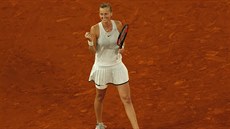 eská tenistka Petra Kvitová se raduje z postupu do finále na turnaji v Madridu.